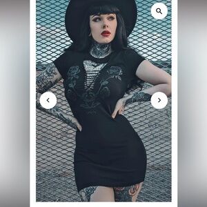 Demi Loon Blackout Rose Cutout Y'Allternative Gothic Cowgirl Mini Dress